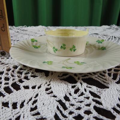Belleek Plate & small bowl