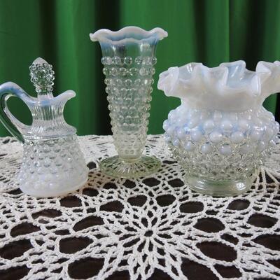 Trio of Fenton Hobnail