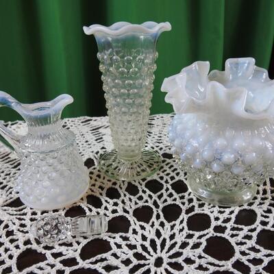 Trio of Fenton Hobnail