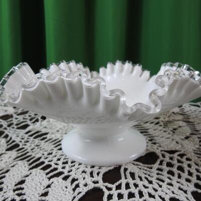 Fenton Silver Crest Ruffled Dish