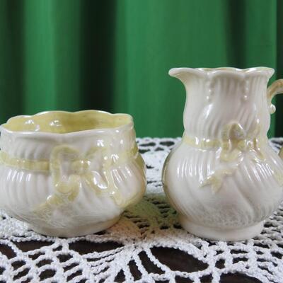 Belleek Cream & Sugar