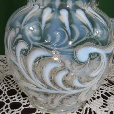 Fenton Opalescent Buttons & Braids Pitcher