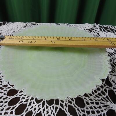 Handblown Jadite Cake Stand