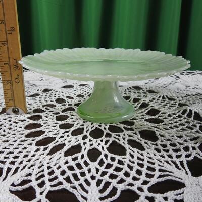 Handblown Jadite Cake Stand