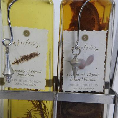 3 pc Glass Kitchen, Shonfeld's Vinegar and Olive Racks