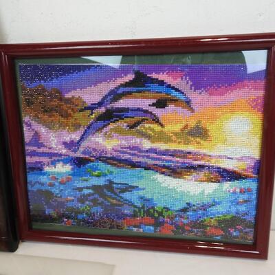 2 pc Framed Animal Decor: Diamond Craft Pictures
