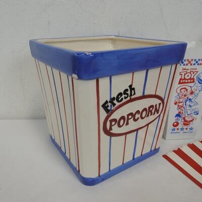 10 pc Kitchen, Popcorn Containers, Toy Story, Ceramic Pop Corn Container