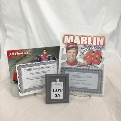(55) NASCAR | Signed Jeff Gordon and Signed Sterling Marlin photo