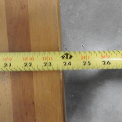 24" Square Wood and Metal Table