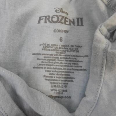 6 pc Kid's Apparel, Girls Size 5-6, Disney Frozen, 2 Dress, 4 T-Shirts
