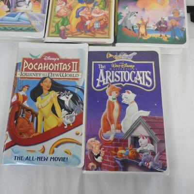 10 VHS Tapes, Disney Movies, Snow White, Pinocchio