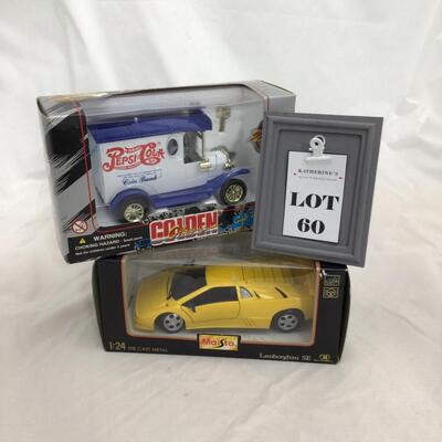 (60) DIECAST | Pepsi Cola Die Cast Bank | 1:24 Scale Lamborghini SE Die Cast