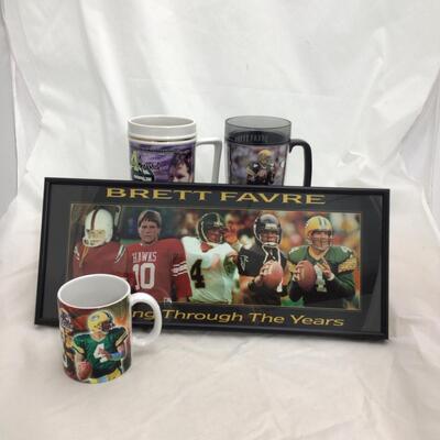 (62) PACKERS | Brett Farve Framed Photograph | Drinkware