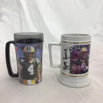 (62) PACKERS | Brett Farve Framed Photograph | Drinkware