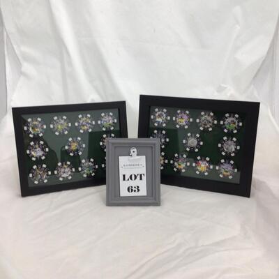 (63) PACKERS | Framed set of Poker Chips