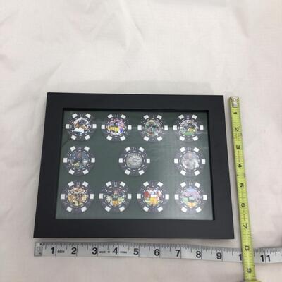 (63) PACKERS | Framed set of Poker Chips