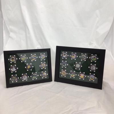 (63) PACKERS | Framed set of Poker Chips