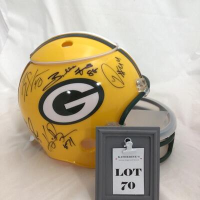 (70) PACKERS | Signed Chip + Dip Helmet 2002 Offense