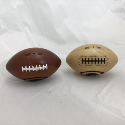 (71) PACKERS | NFL Branded Football Bear Figure | Solid Wood Miniature Footballs