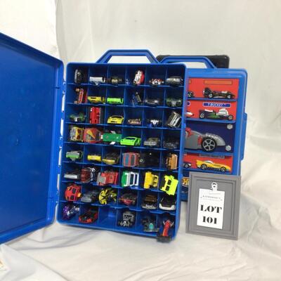 (101) HOT WHEELS | Hot Wheels Car Containers and a Mix of loose cars