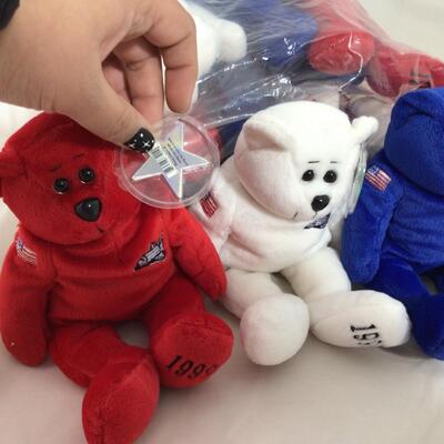 (116) TOY | Red, White and Blue 1999 Space Bears
