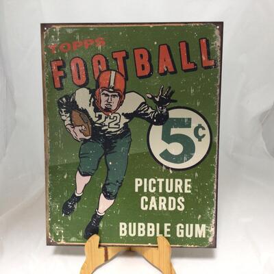 (119) TOPPS | Tin Topps Baseball and Football Signs