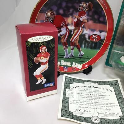 (135) FOOTBALL | Mixed Group of Joe Montana Collectibles
