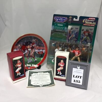 (135) FOOTBALL | Mixed Group of Joe Montana Collectibles