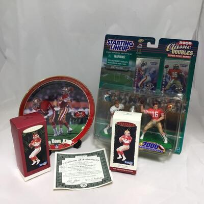 (135) FOOTBALL | Mixed Group of Joe Montana Collectibles