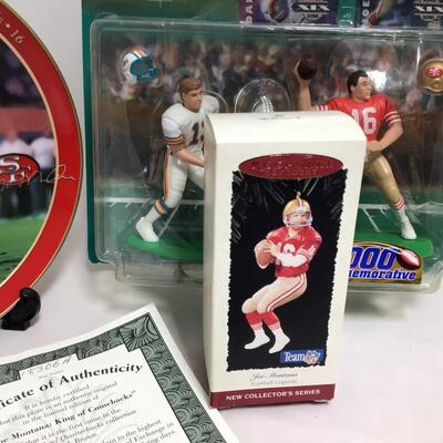 (135) FOOTBALL | Mixed Group of Joe Montana Collectibles