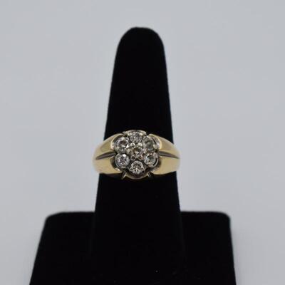 Mens 14K Gold Diamond Ring