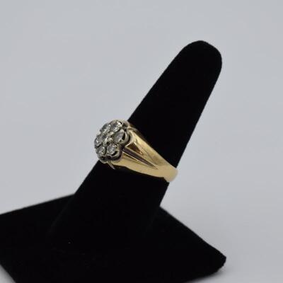 Mens 14K Gold Diamond Ring