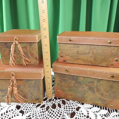 Leather topped boxes
