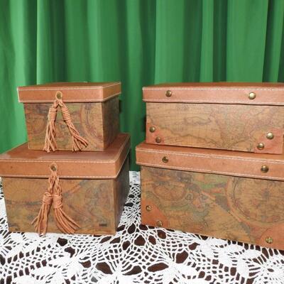 Leather topped boxes