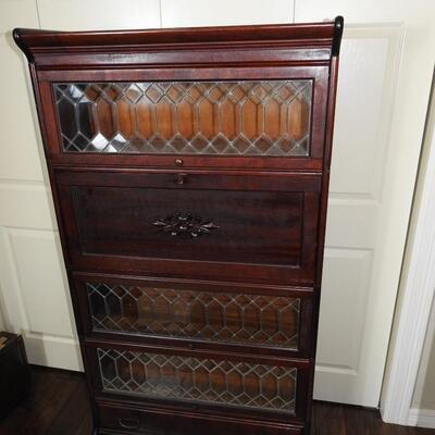 Vintage Mahogany Barristers Bookcase Secretary