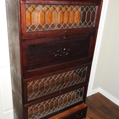 Vintage Mahogany Barristers Bookcase Secretary