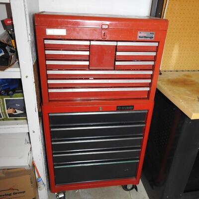 Combination Craftsman and Husky Rolling Tool Chest with Tools
