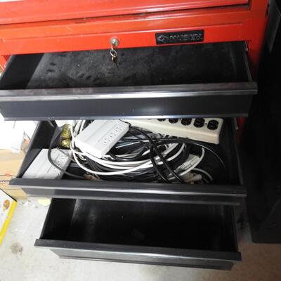 Combination Craftsman and Husky Rolling Tool Chest with Tools