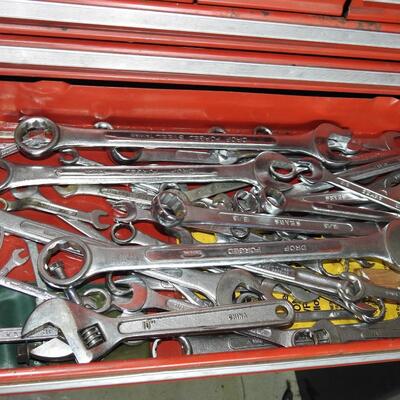 Combination Craftsman and Husky Rolling Tool Chest with Tools