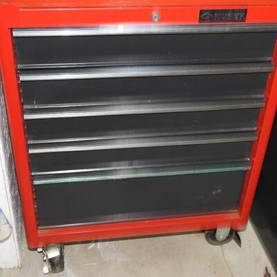 Combination Craftsman and Husky Rolling Tool Chest with Tools