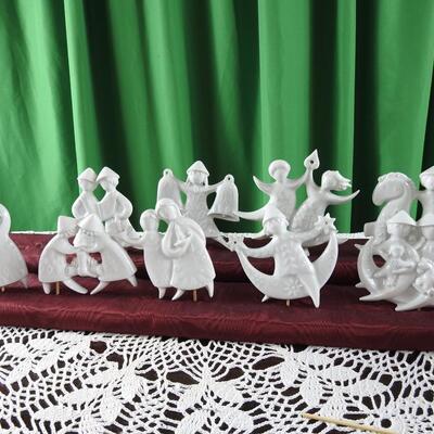 Haviland Limoges Christmas angel ornament set
