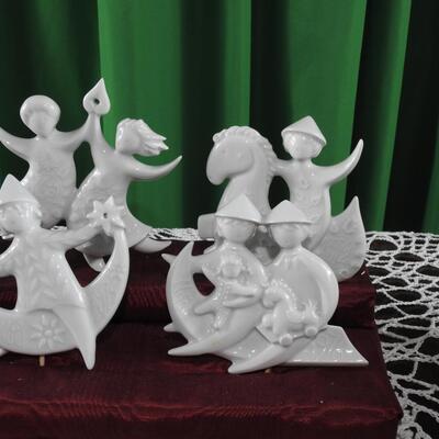 Haviland Limoges Christmas angel ornament set