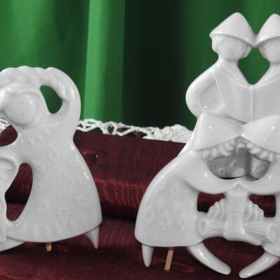 Haviland Limoges Christmas angel ornament set