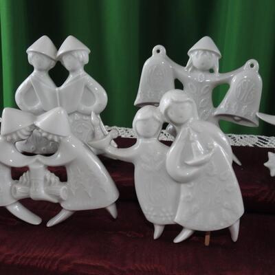 Haviland Limoges Christmas angel ornament set