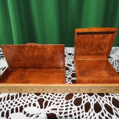 Russian Burled Wood Cigarette Boxes