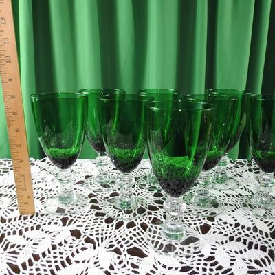 Green Glass Goblets