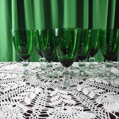 Green Glass Goblets