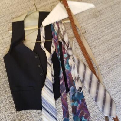 Mens miscellaneous belt, vest ,ties