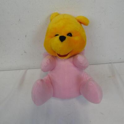 3 Stuffed Disney Toys: Winne the Pooh Pig in a Pig Onesie, Goofy, Winne the Pooh