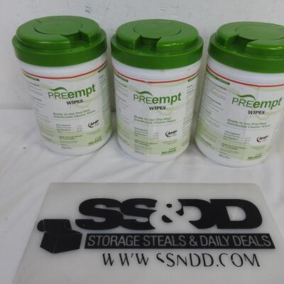3 Boxes of Preempt Wipes, Expired 12/21, Laboratory Wipes, Unopened